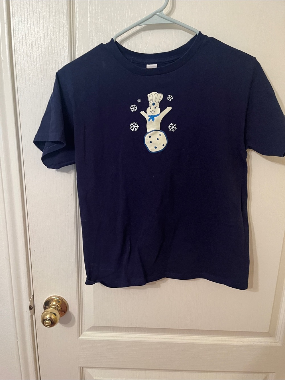 Hanes Navy Short Sleeve Tee with Cookie Mascot Graphic